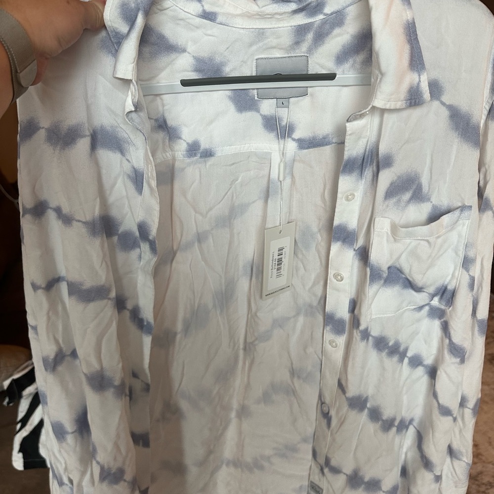 Rails Blue and White Button-Down Shirt